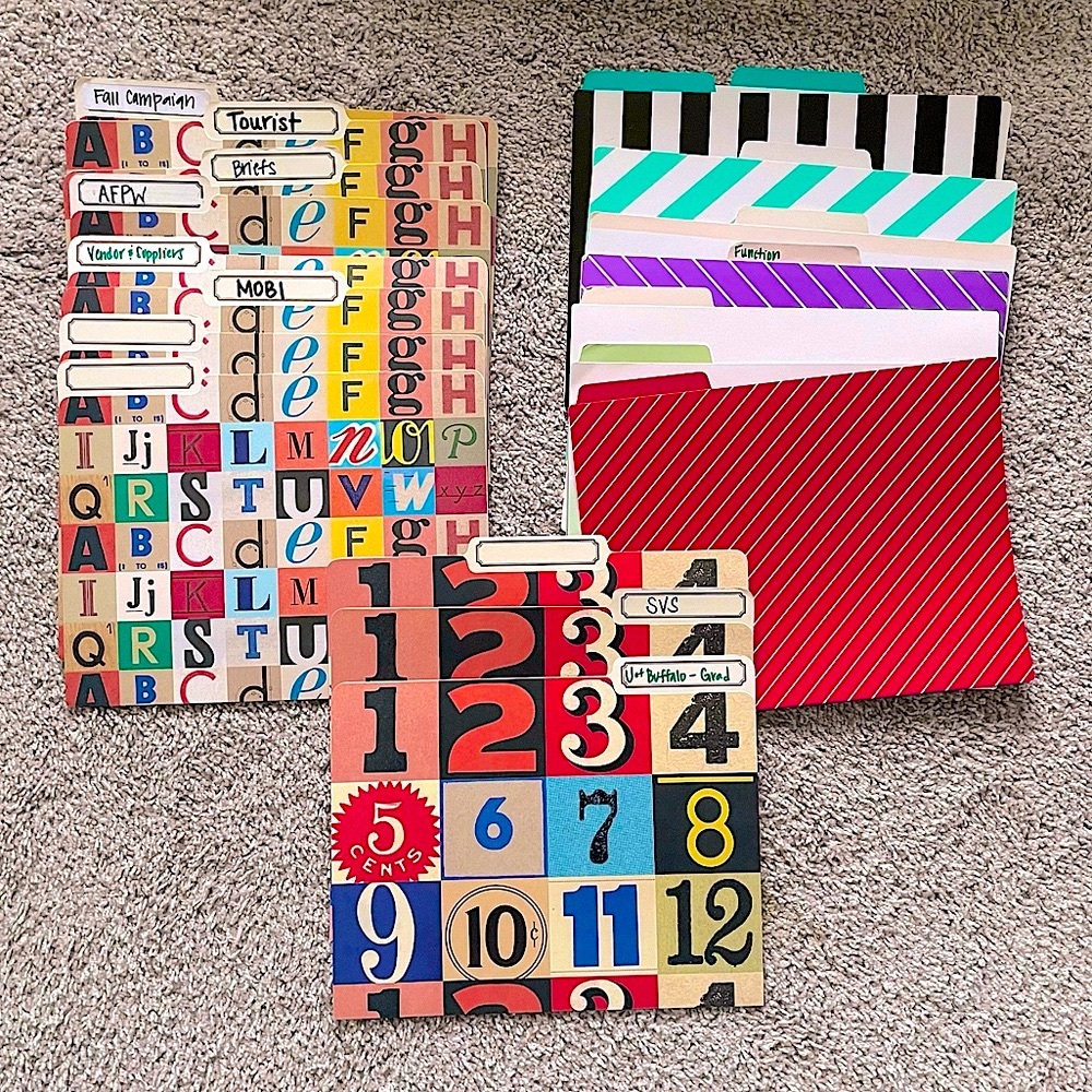 Designer Office File Folders Cavallini & Co - multiple designs/brands